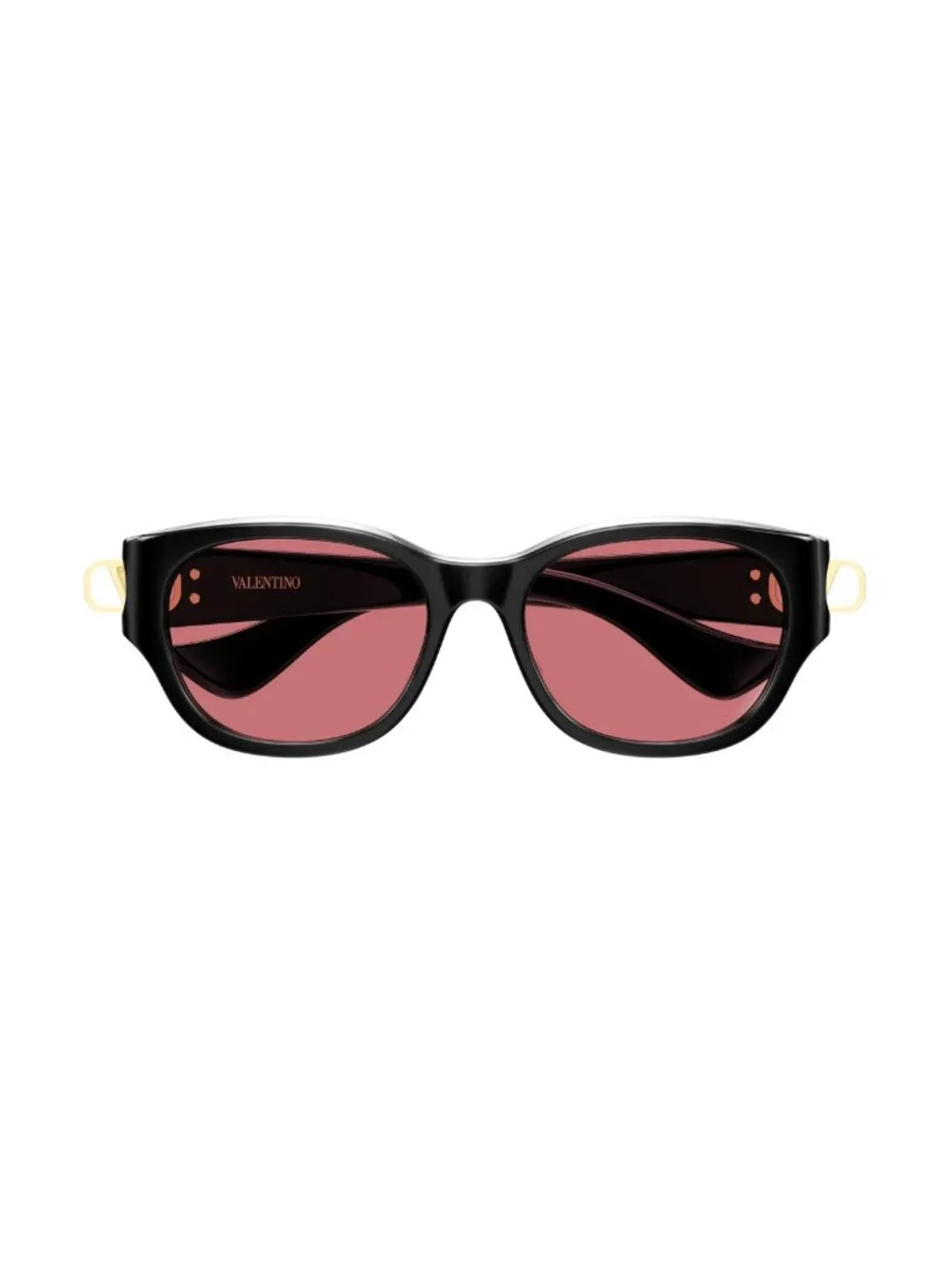 New Valentino Women's Sunglasses Black Red Lens Injected Frame VG0039SK 002 55